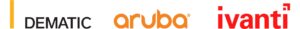 Dematic, Aruba, and Ivanti logos